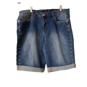 Loralette Womens Embellished Blue Jean Shorts Sz 18, New with tags